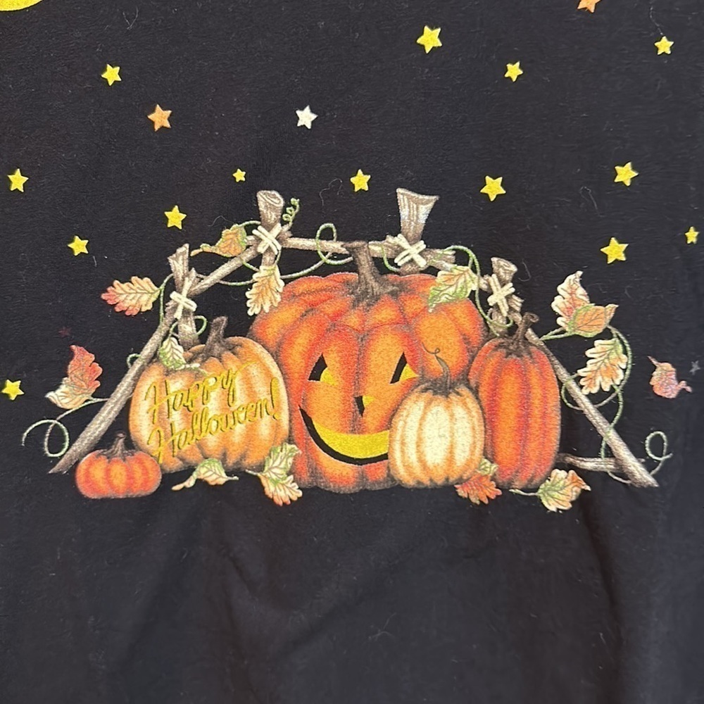 Graphic Happy Halloween/Pumpkins Shortsleeved Crew Neck Tee 3X (22-24) - Picture 2 of 4